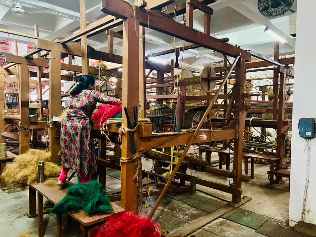 IKerala one of India's most eco-friendly states: international Coir Museum ladies weaving mats showing Kerala one of India's most eco-friendly states