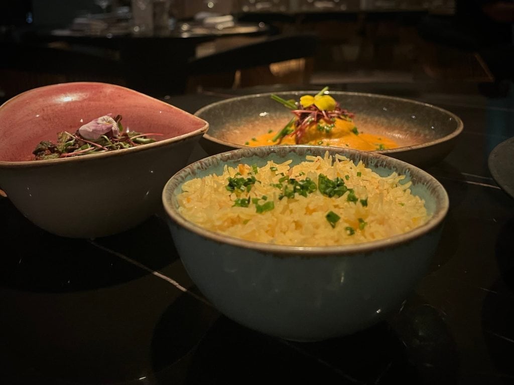 Close-up of pilau rice at Varanasi, Leicester