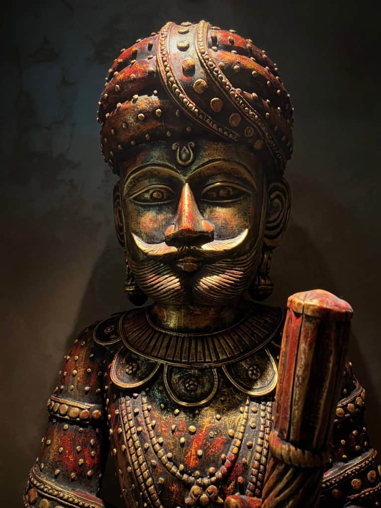 Indian fine dining at Varanasi: Close up of face of Rajasthani