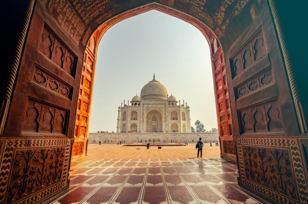 The Taj Mahal through an archway