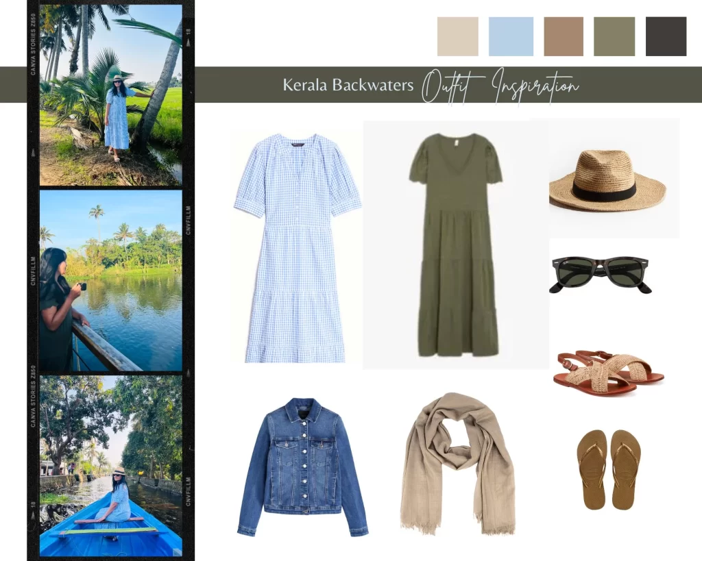 A graphic about what to pack on  the Kerala backwaters.