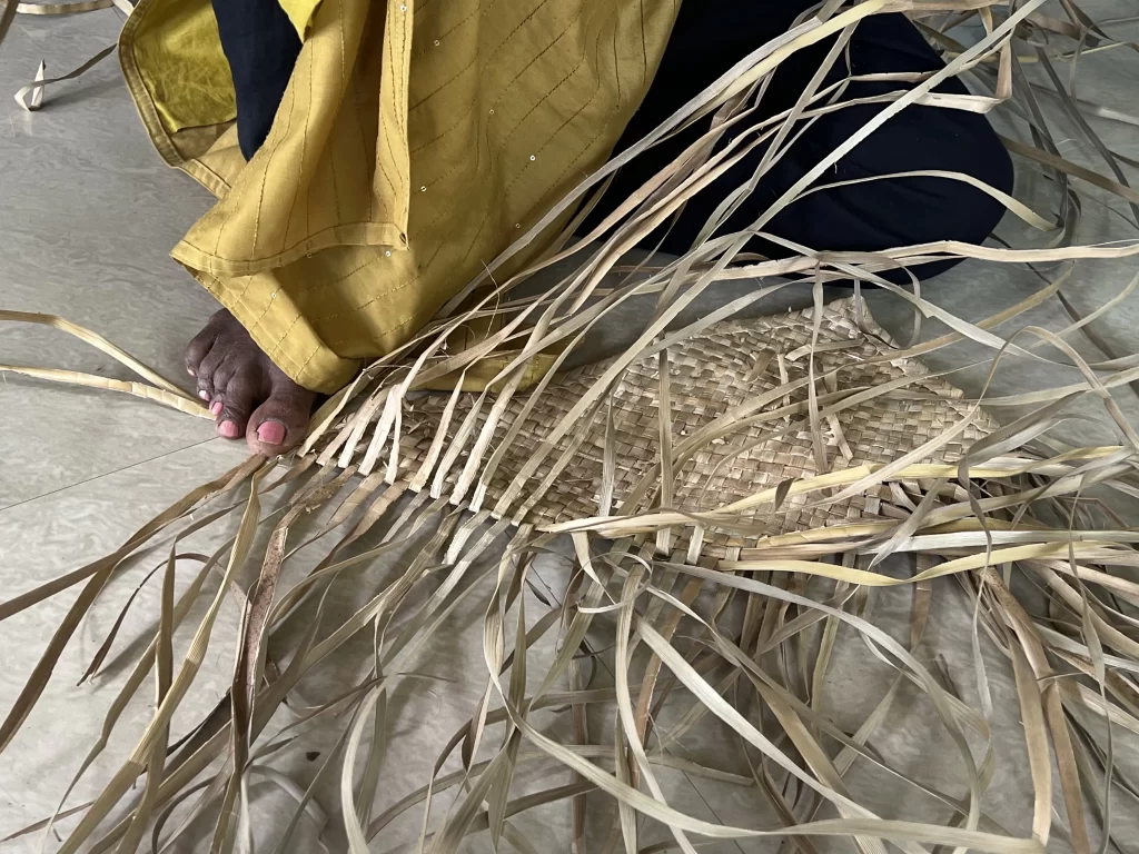 The hand weaved mats that are being hand made in Viakom at Back 2 Village.