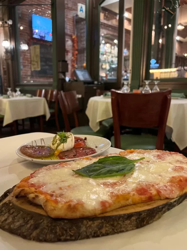 Vegetarian-friendly food in San Diego: Margarita Pizzetta at Osteria Panevino in San Diego.