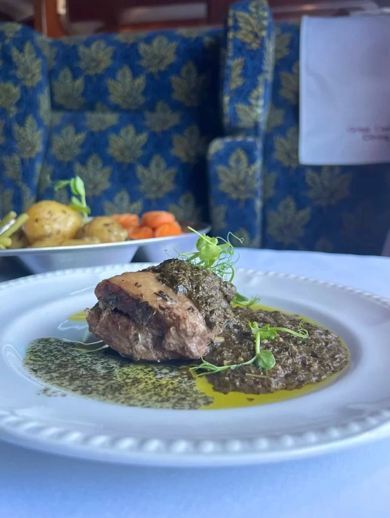 Rump steak with watercress and wild garlic pesto