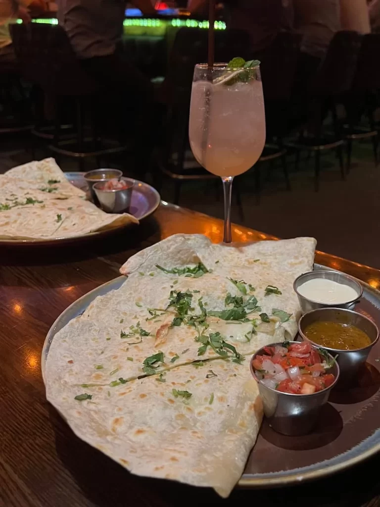 Vegetarian-friendly food in San Diego: Grilled vegetable quesadillas at La Puerta in San Diego