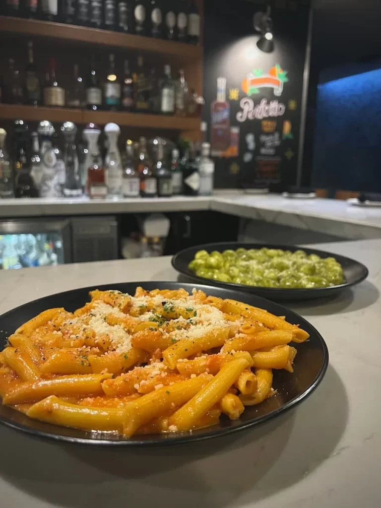 penne with a simple arrabbiata tomato sauce is delicious as is the Gnocchi with pesto. Just add black pepper and some Parmiggiano at Monello, San Diego
