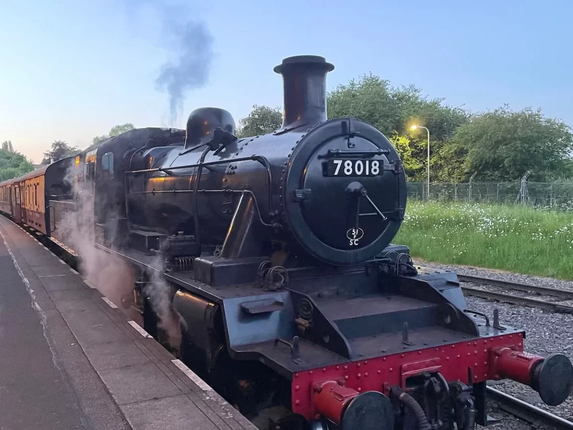 The Charnwood Forester steam train at Leicester North Station