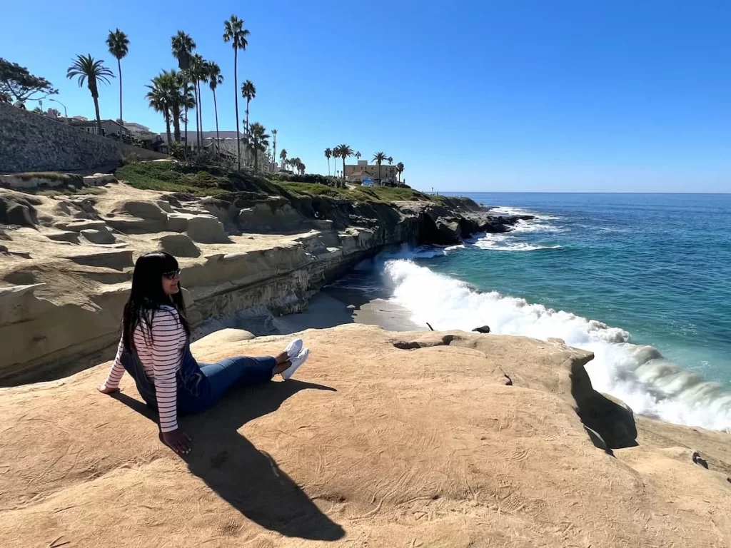 Bejal Relaxing on La Jolla Beach near La Jolla Cove