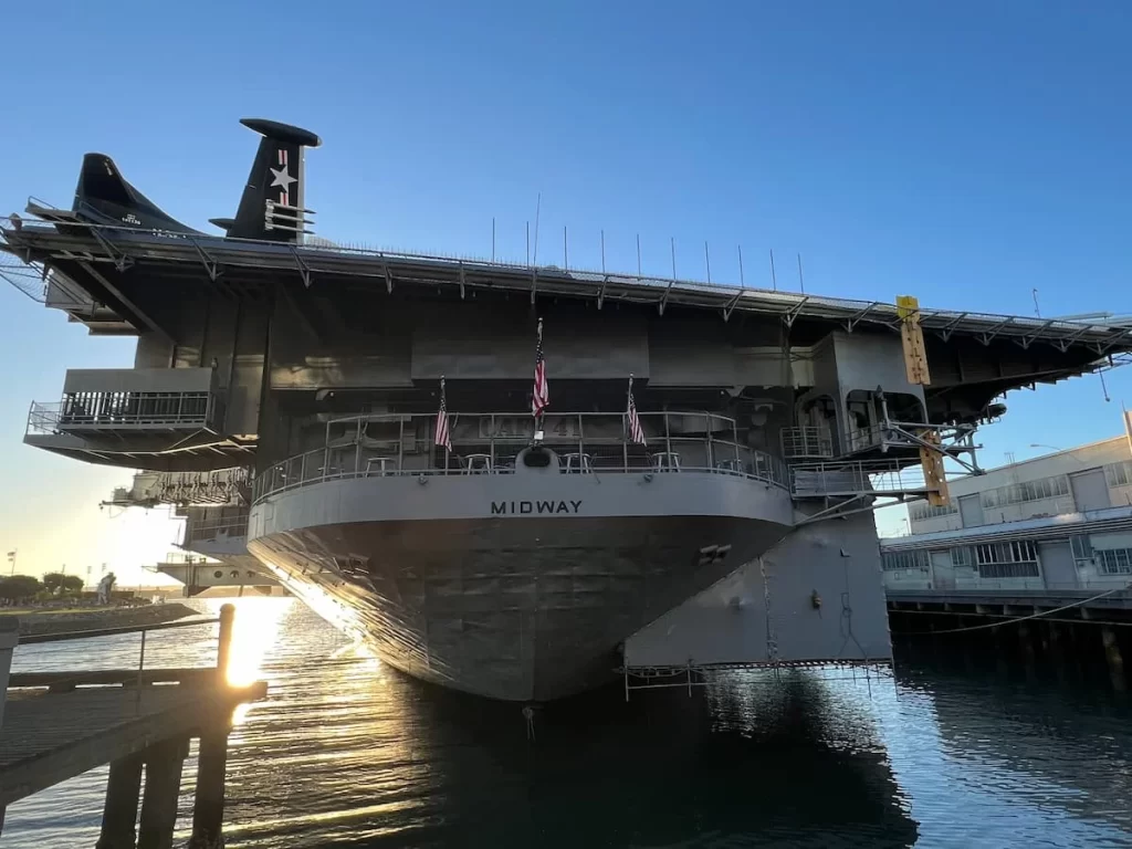 Guide to the Gaslamp Quarter, San Diego; USS Midway Museum imressive ship exterior