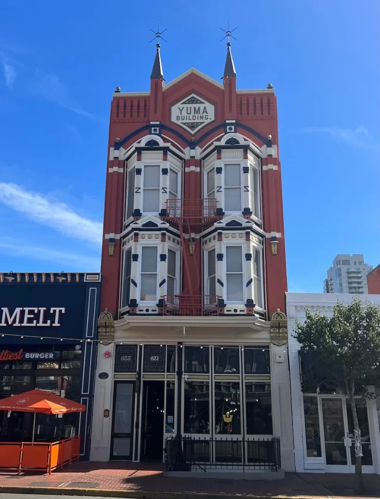 The Yuma Building exterior in Gaslamp Quarter, San Diego