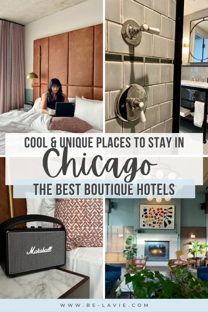 Chicago Hotels Pinterest Pin with 4 images overlayed with text