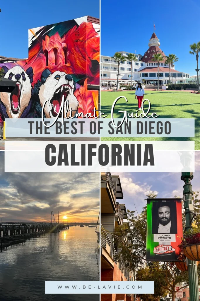 San Diego Guide Pinterest Pin with 2 4images overlayed with text