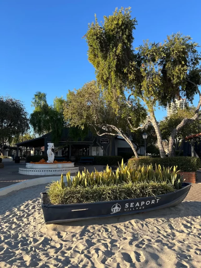 Visitors Guide to San Diego: Seaport Village sign in San Diego, California