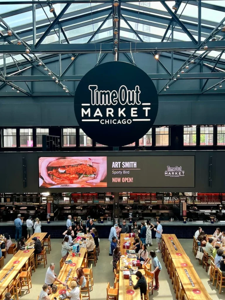 The TimeOut Market from the second floor mezzanine in Chicago