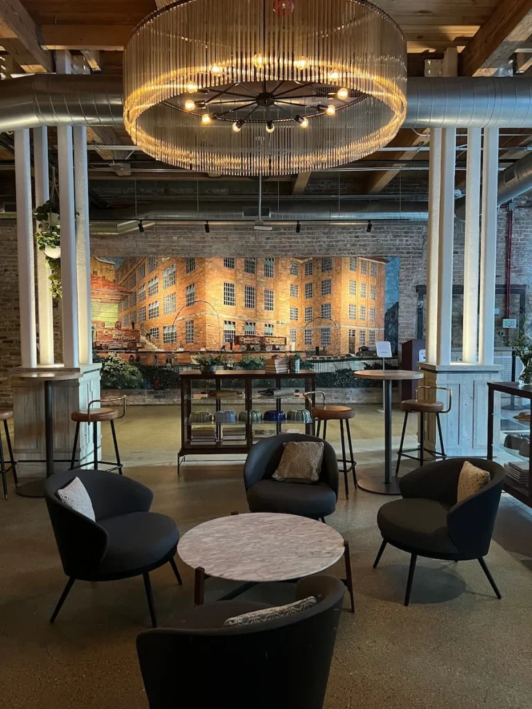 The beautiful interiors inside Good Ambler. One of the coffee shops in Chicago for vegetarians