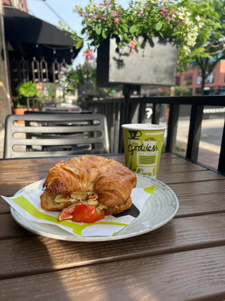 Vegetarian breakfast croissant at The Goddess and Grocer,Chicago