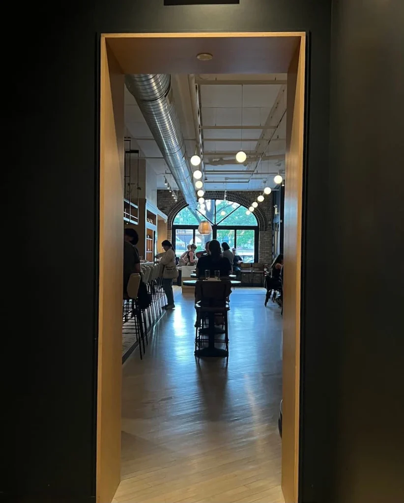 Doorway from private dining area at Daisies, Chicago