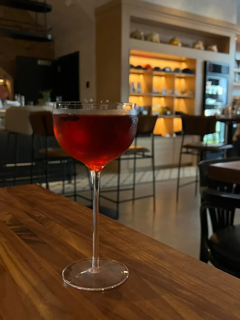 Beautiful sunroom gimlet cocktail at Daisies, Chicago