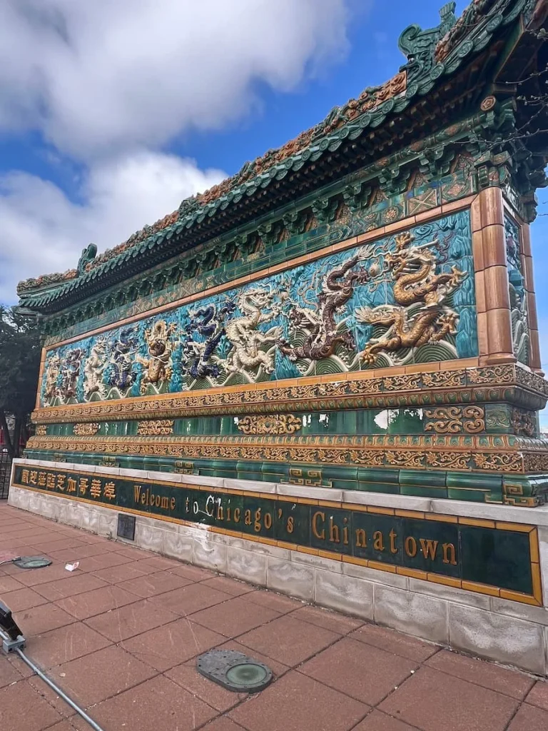 Welcome to Chinatown fullsize colourful sign at the entrance, Chicago. One of the non touristy things to do in Chicago