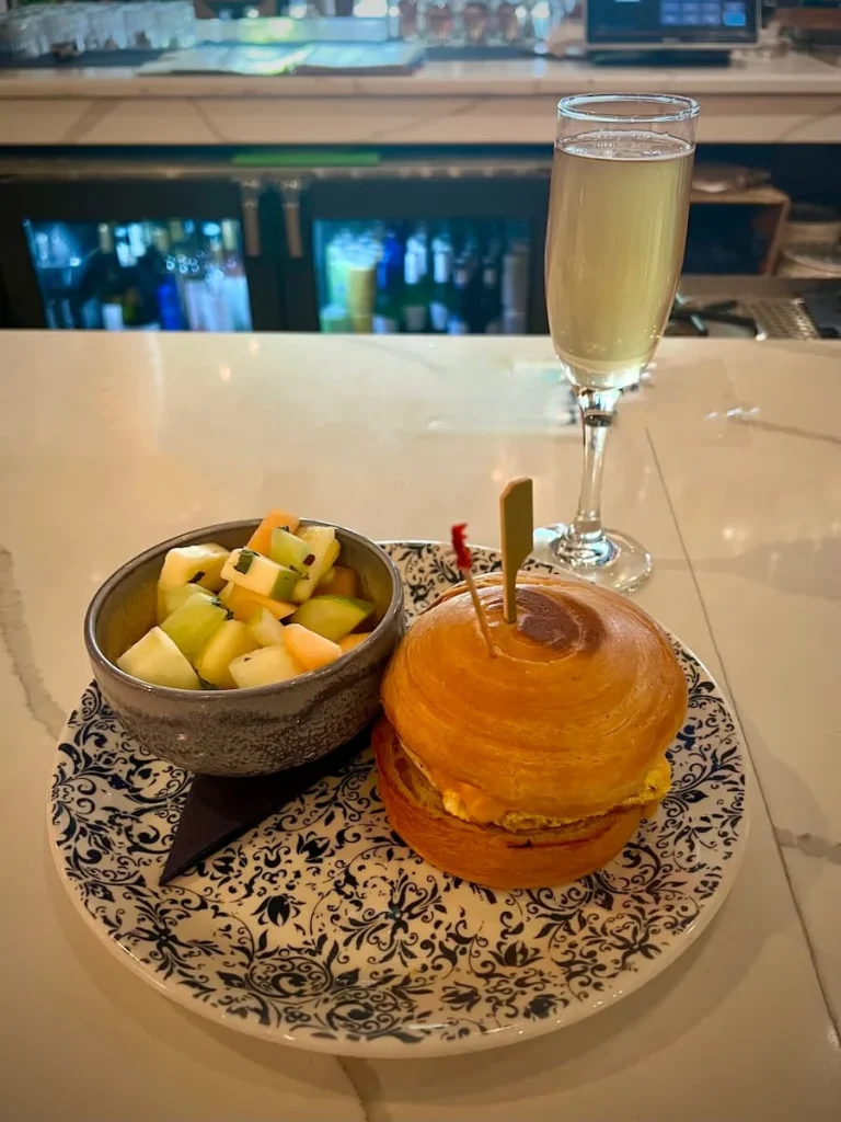 Vegetarian Breakfast sandwich at The Hampton Social Club, Chicago. One of the places that serves vegetarian-friendly food in Chicago