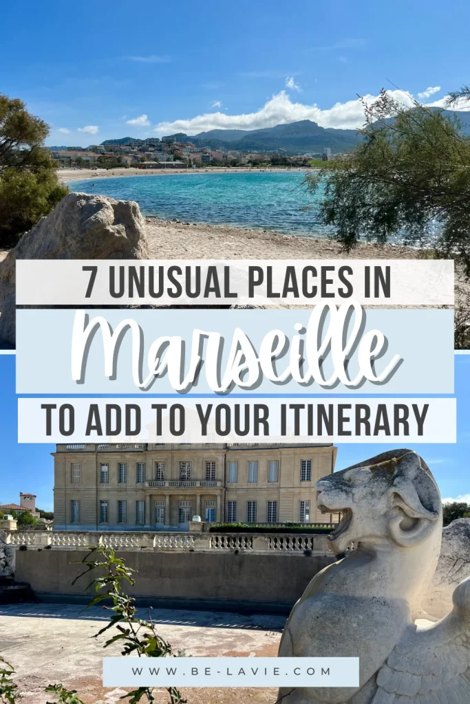 Hidden Gems in Marseille Pinterest Pin with 2 images overlayed with text