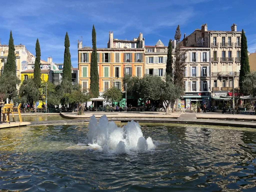 The main fountain square of Le Cours Julien, Marseille