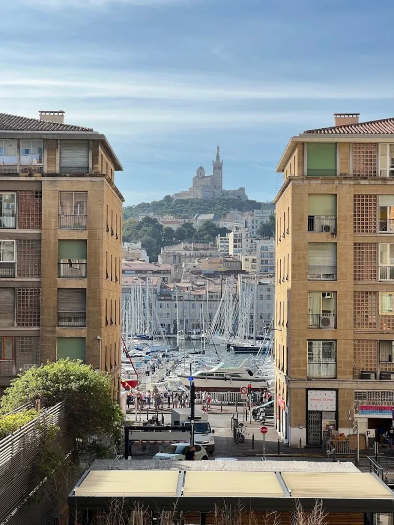 The view from the archway at Vanille Noire, Marseille