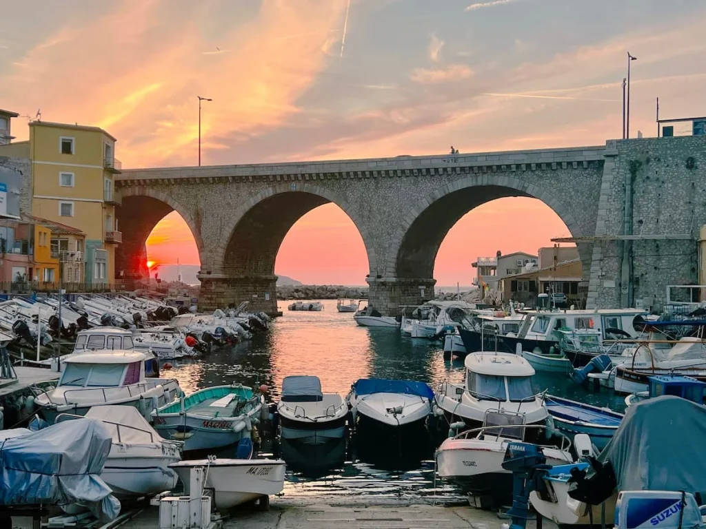 Vallon des Auffes at sunset, Marseille