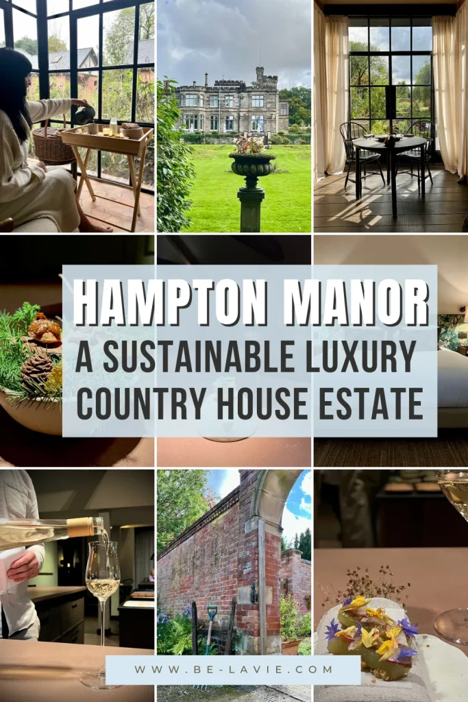 Sustainable foodie staycation at Hampton Manor Pinterest Pin with 9 images overlayed with text