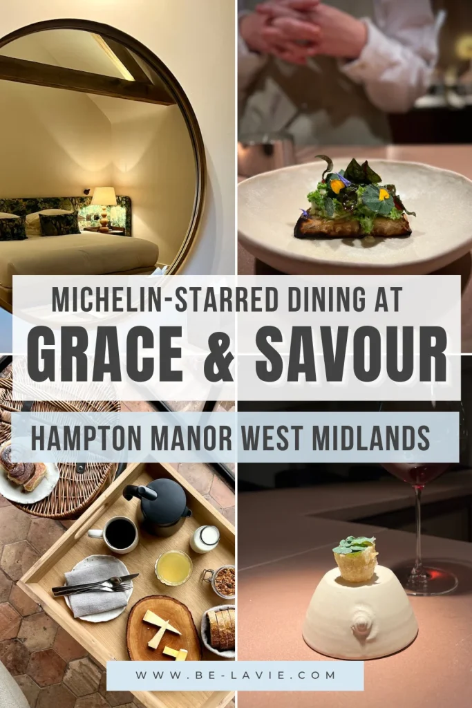 Sustainable foodie staycation at Hampton Manor Pinterest Pin with 4 images overlayed with text