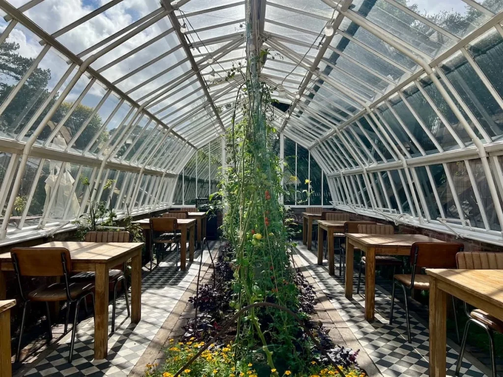 The greenhouses outside Smoke restaurant 