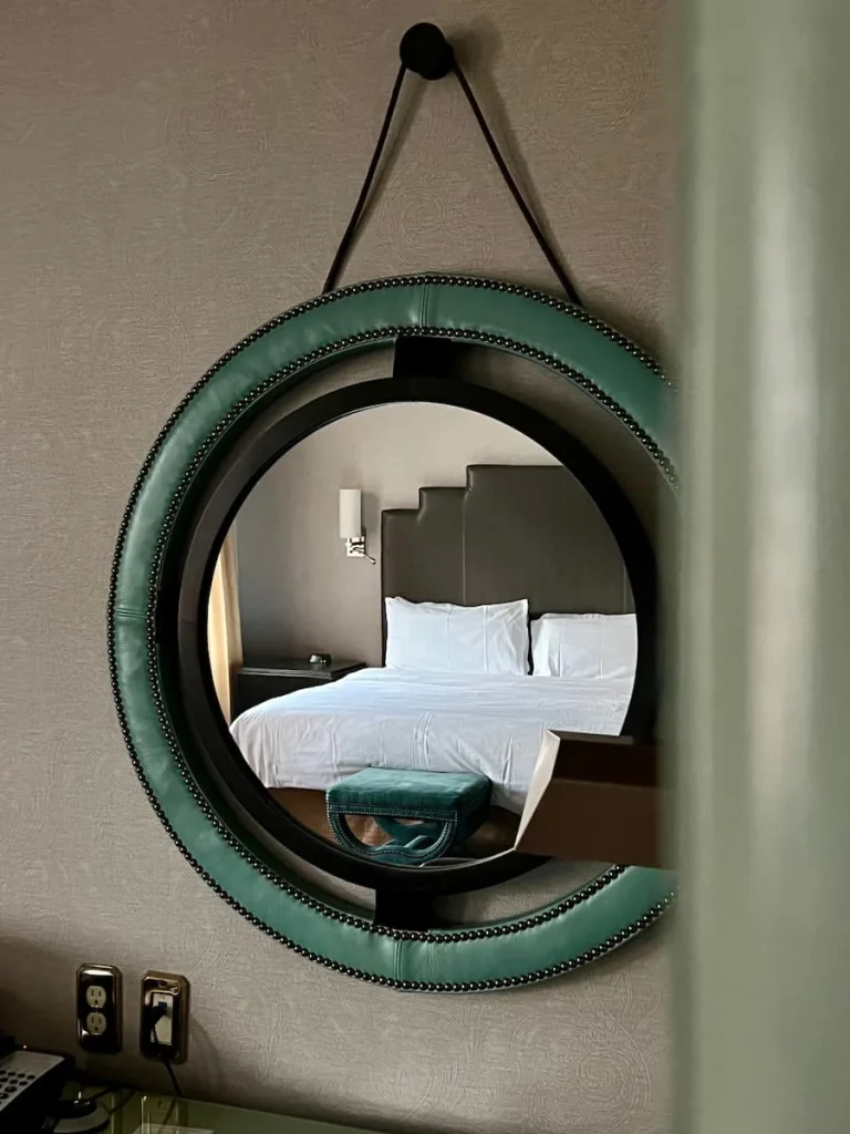 Places to stay in Houston by neighbourhood: Reflection of bed in mirror at Hotel Icon, Houston
