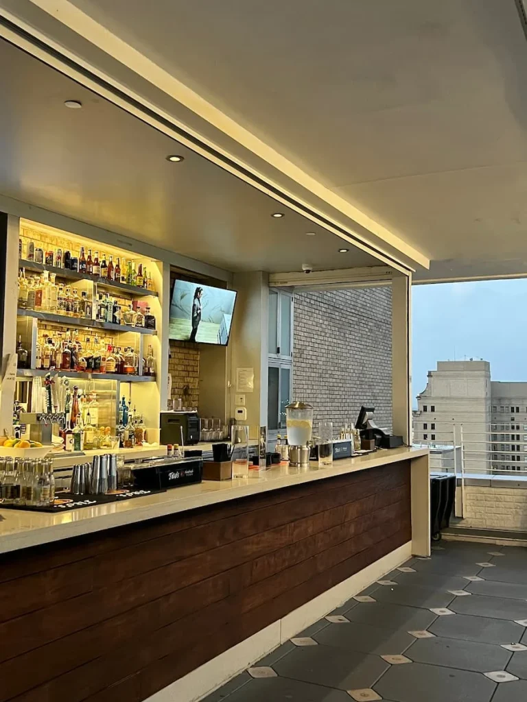 The bar area at Z on 23 Rooftop
