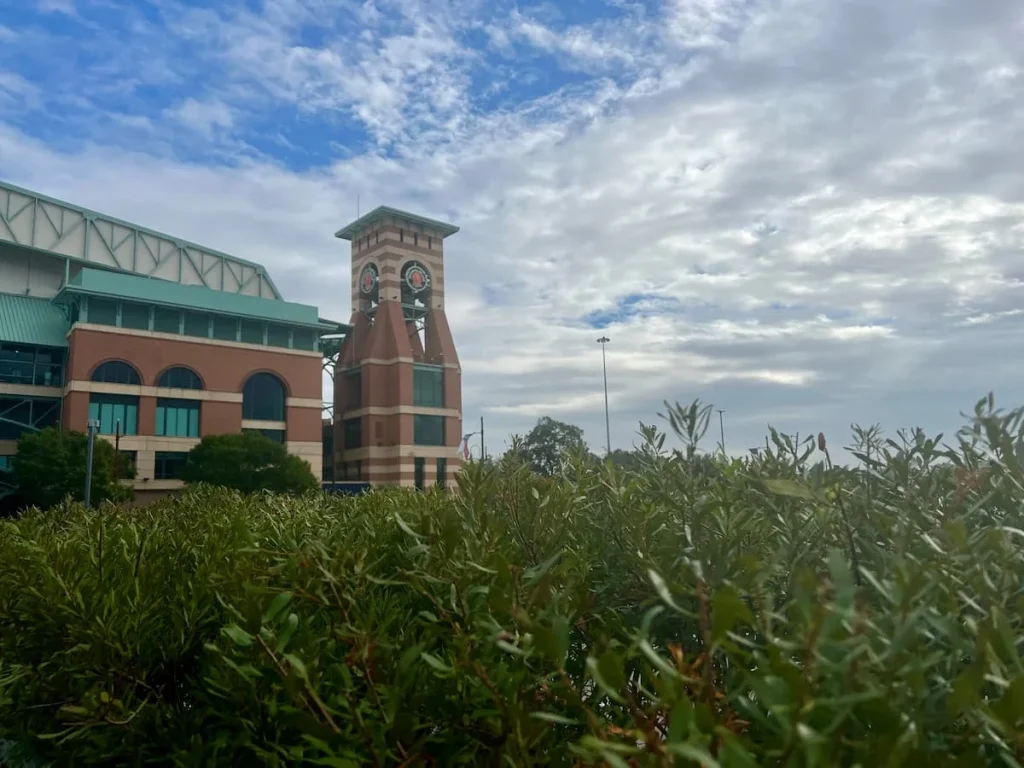 3 days in Houston: Minute Maid Park exterior with trees