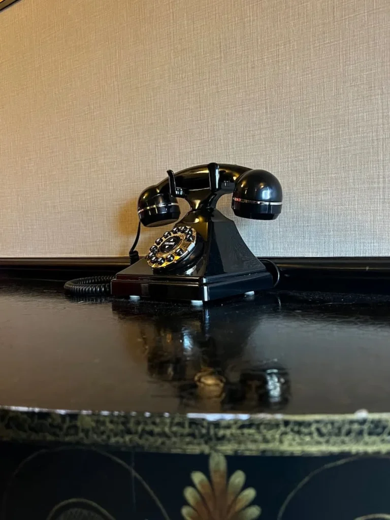 Old style telephone in lobby at Hotel Icon, Houston
