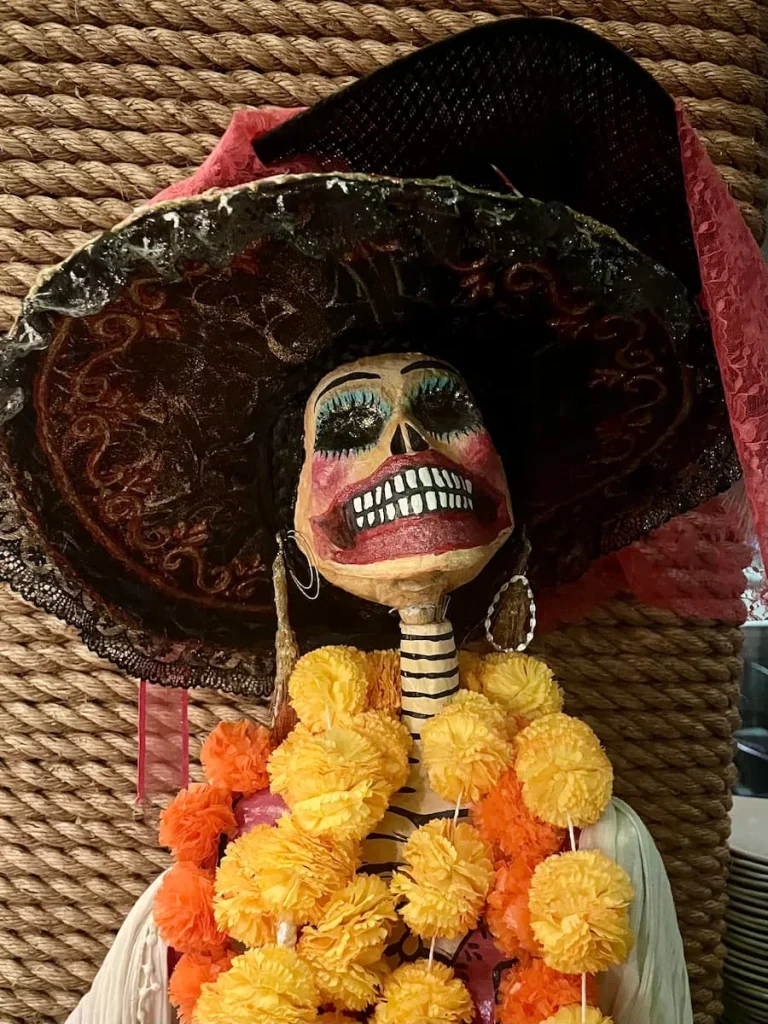 Vegetarian food in Houston: Xochi Mexican day of thedead skeleton