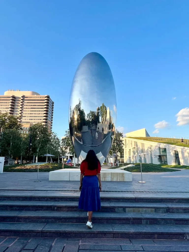 3 days in Houston: Cloud Column with Bejal standing infront of it