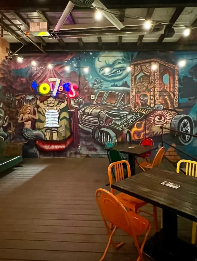 Truckyard, Houston street art on the walls inside the venue.