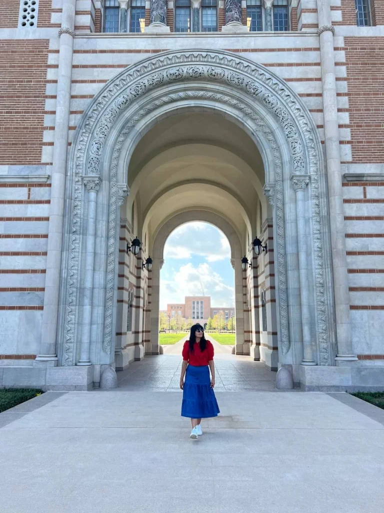 Photo locations in Houston: Rice University  Lovett Hall with Bejal walking out of arch way