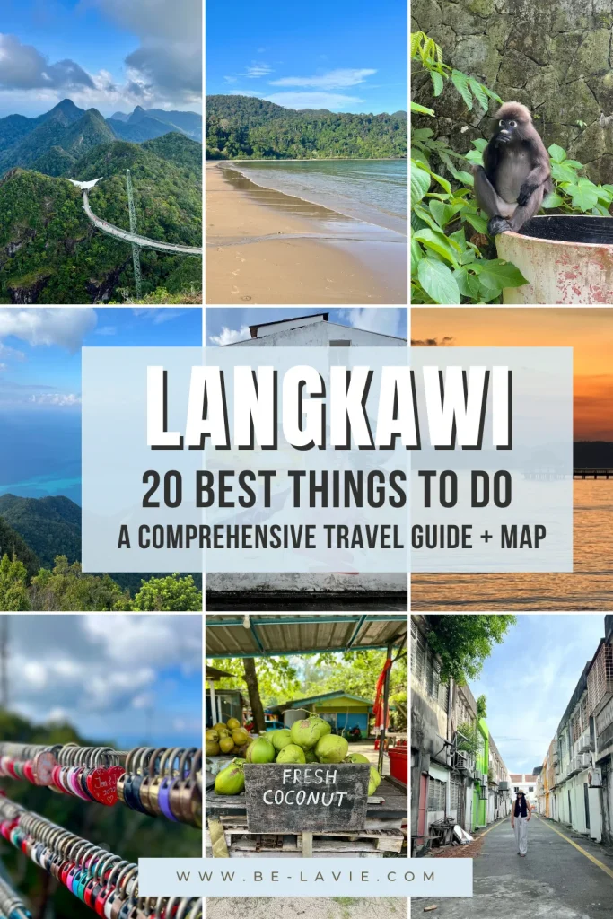 Things to do in Langkawi Pinterest pin overlaid with text under 3 images