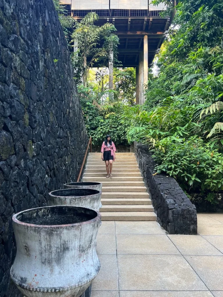 Bejal standing at the top of the Datai Langkawi grand staircase