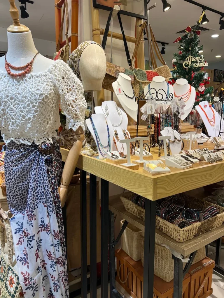 Things to do in Langkawi: Pantai Cenang boutique store selling local handicrafts, dresses and jewellery