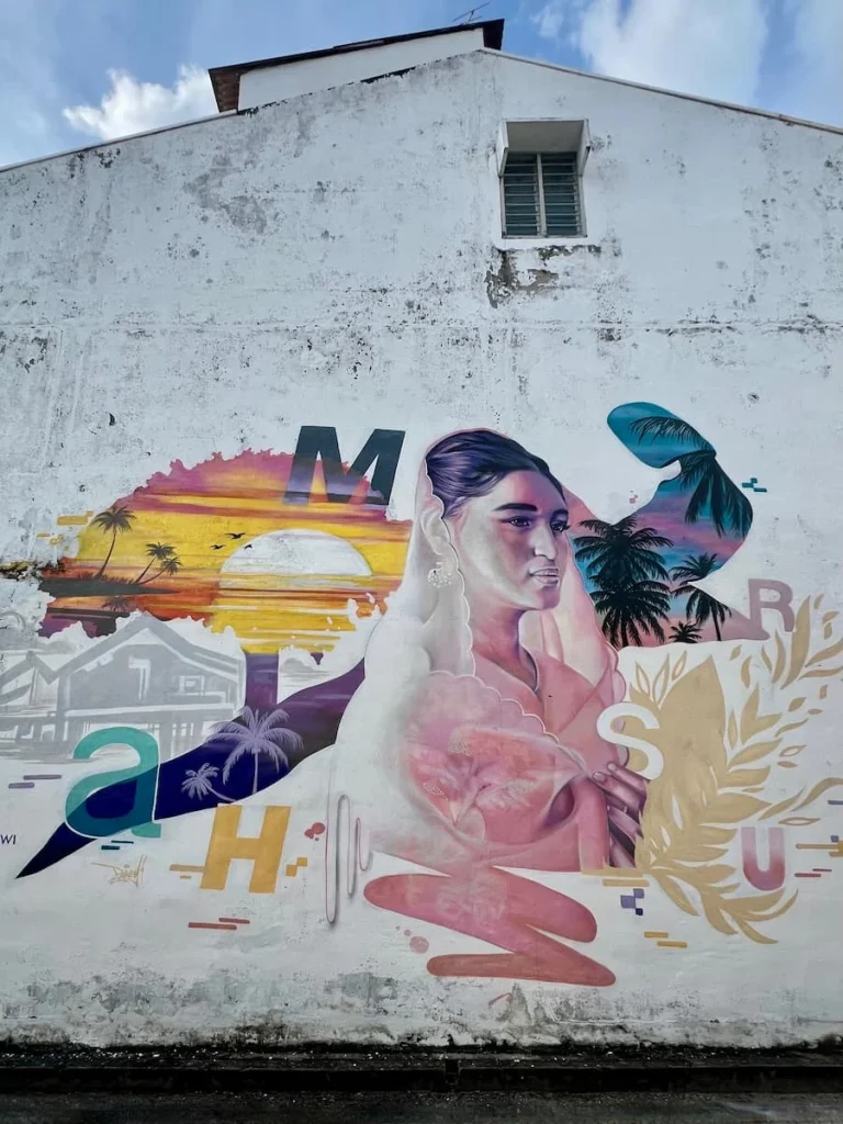 Things to do in Langkawi: Mural of a woman in Kuah Town, Langkawi