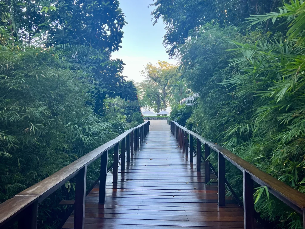 Eco-friendly hotels in Langkawi: The boardwalk down to the beach at The Datai Langkawi