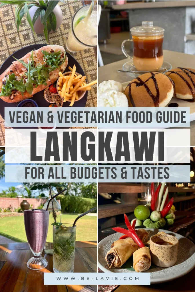 Vegetarian food in Langkawi Pinterest Pin with 4images overlayed with text 1