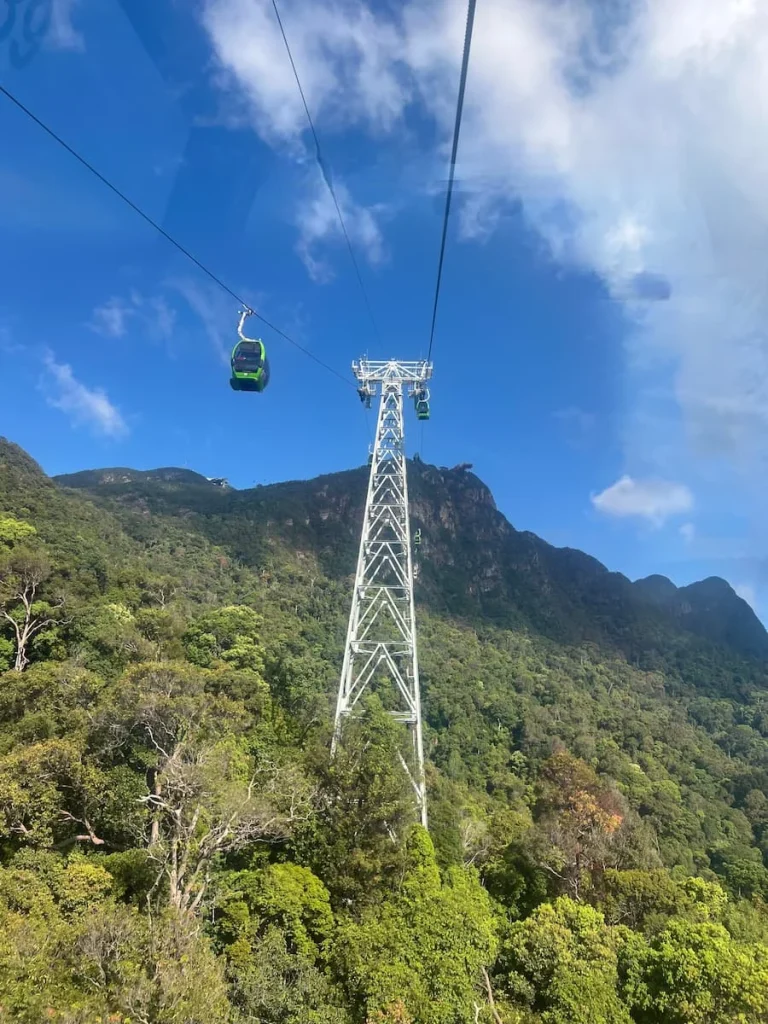 Things to do in Langkawi: View from the Skycab gondola approaching middle station