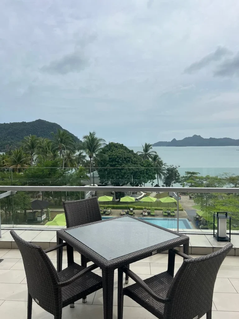 egan and Vegetarian food in Langkawi: Views of the Andaman sea at Breeze Lounge, The Westin
