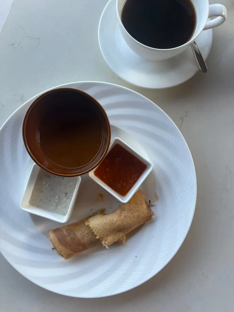 mini breakfast dosai at The Datai with Sambhar