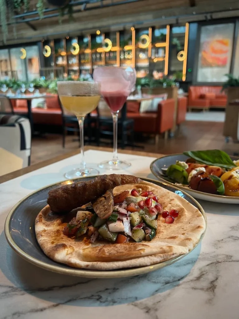 The spicy kebabs at Fifty The Street, Loughborough