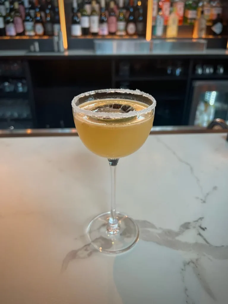 When Tom met Marg cocktail on the bar top at Fifty The Street, Loughborough